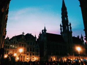 Brussels Grand Place at night.