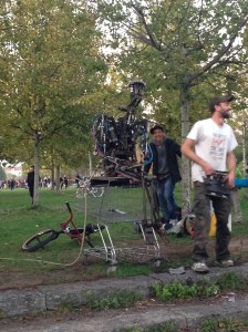 Homemade robot at Mauerpark - it could spit out water!
