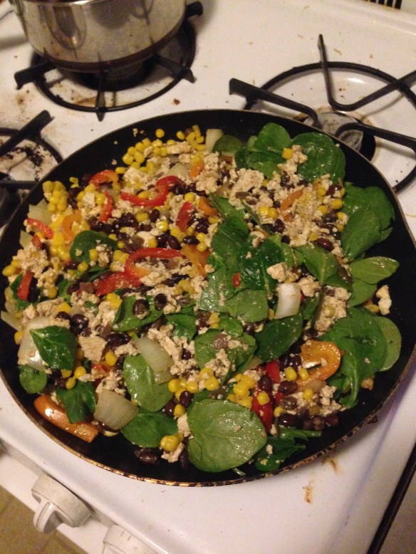 Continue mixing the ingredients together.